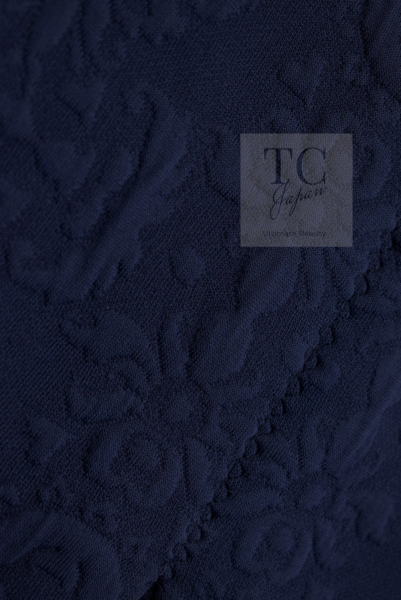 CHANEL 13C Versailles Navy Jacquard Sleeveless Dress 34 36 シャネル ベルサイユ ネイビー ジャガード ニット ノースリーブ ワンピース 即発