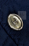 CHANEL 13C Versailles Navy Jacquard Sleeveless Dress 34 36 シャネル ベルサイユ ネイビー ジャガード ニット ノースリーブ ワンピース 即発