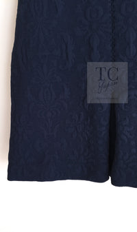 CHANEL 13C Versailles Navy Jacquard Sleeveless Dress 34 36 シャネル ベルサイユ ネイビー ジャガード ニット ノースリーブ ワンピース 即発