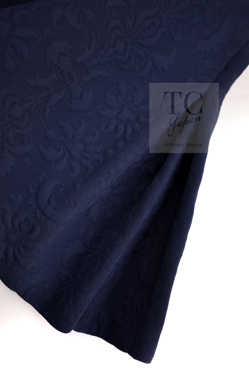 CHANEL 13C Versailles Navy Jacquard Sleeveless Dress 34 36 シャネル ベルサイユ ネイビー ジャガード ニット ノースリーブ ワンピース 即発