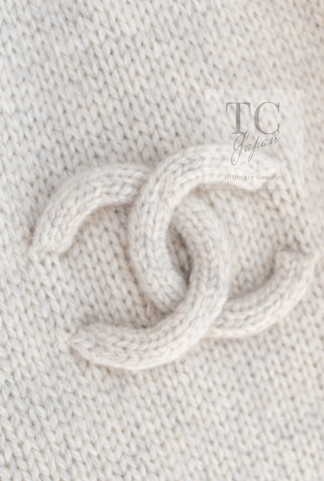 CHANEL 09A Beige Wool Cashmere CC Logo Knit Dress 34 シャネル ベージュ ウール カシミア CC ロゴ ニット ワンピース 即発