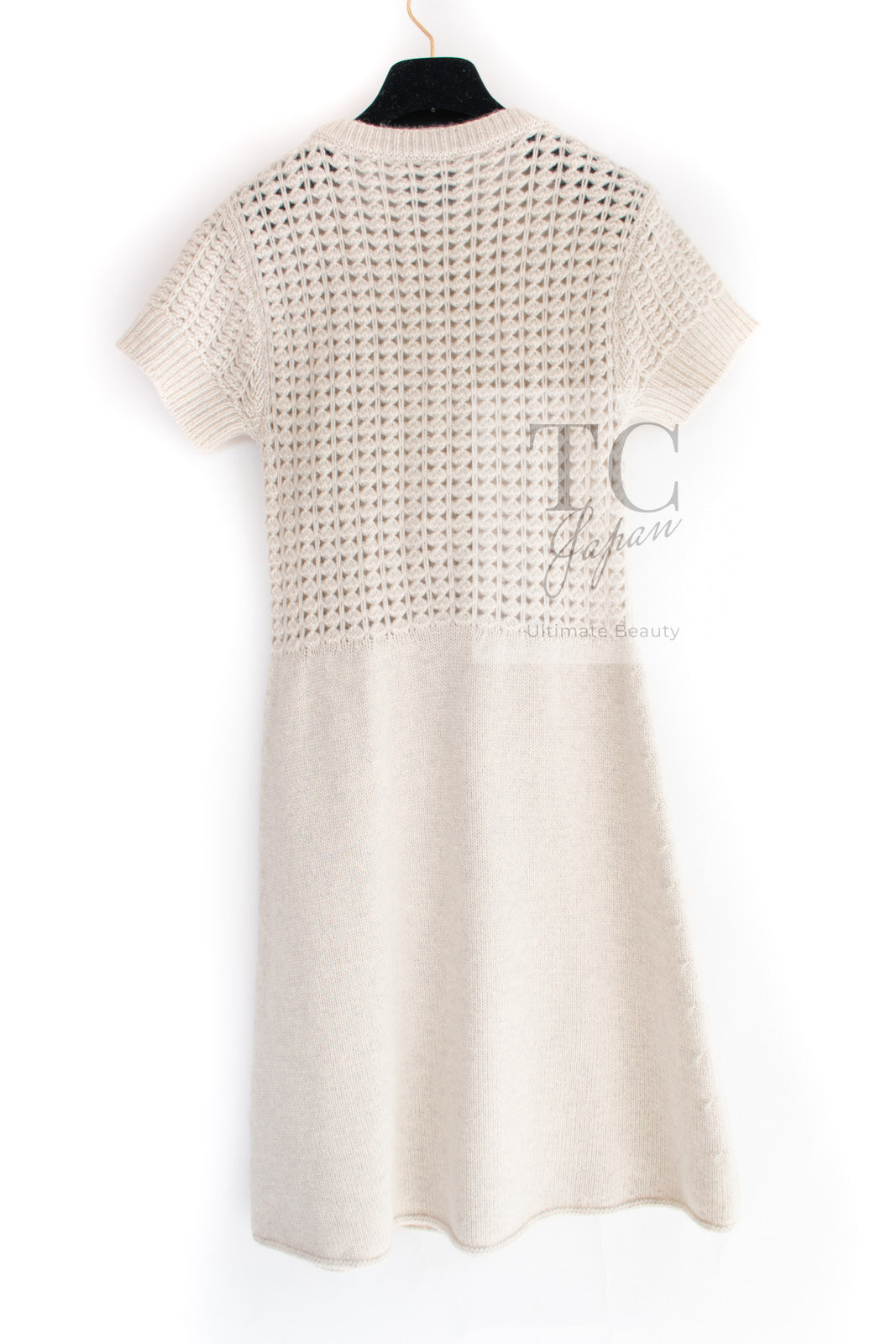 CHANEL 09A Beige Wool Cashmere CC Logo Knit Dress 34 シャネル ベージュ ウール カシミア CC ロゴ ニット ワンピース 即発