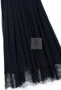 CHANEL 16PF Black Silk Lace Slip Long Dress 34 シャネル ブラック シルク レース スリップ ロング ドレス ワンピース 即発