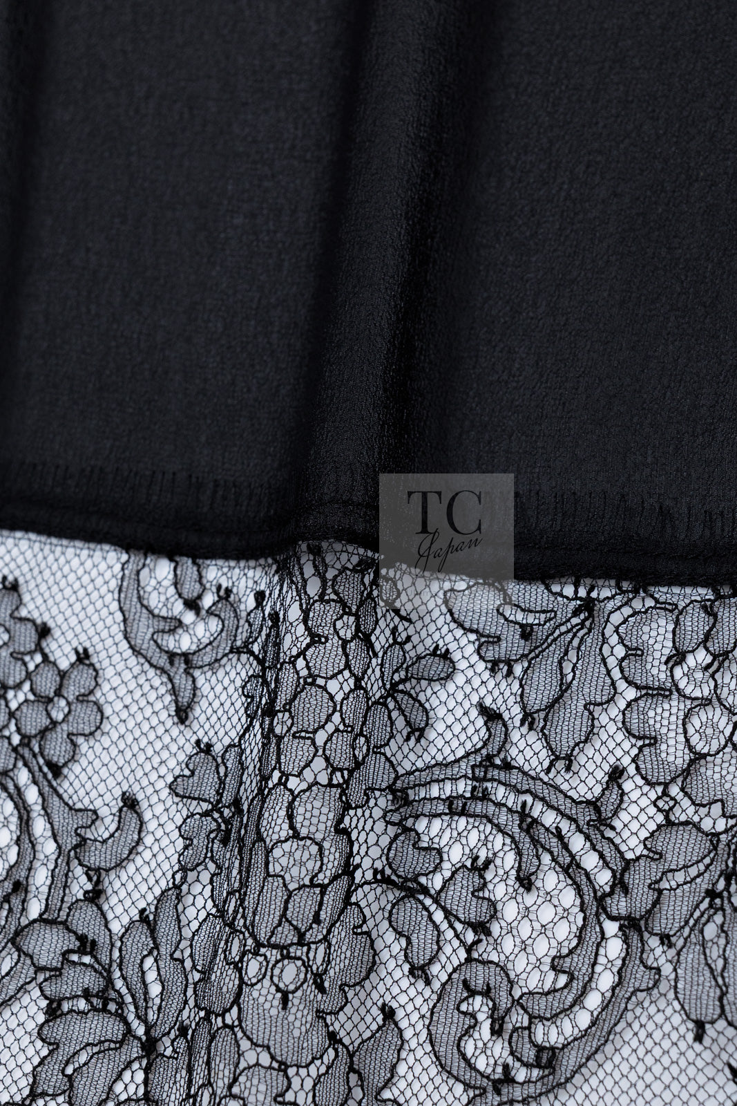 CHANEL 16PF Black Silk Lace Slip Long Dress 34 シャネル ブラック シルク レース スリップ ロング ドレス ワンピース 即発