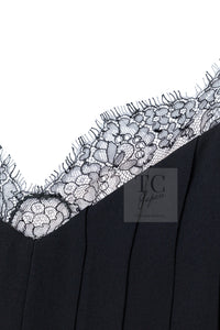 CHANEL 16PF Black Silk Lace Slip Long Dress 34 シャネル ブラック シルク レース スリップ ロング ドレス ワンピース 即発