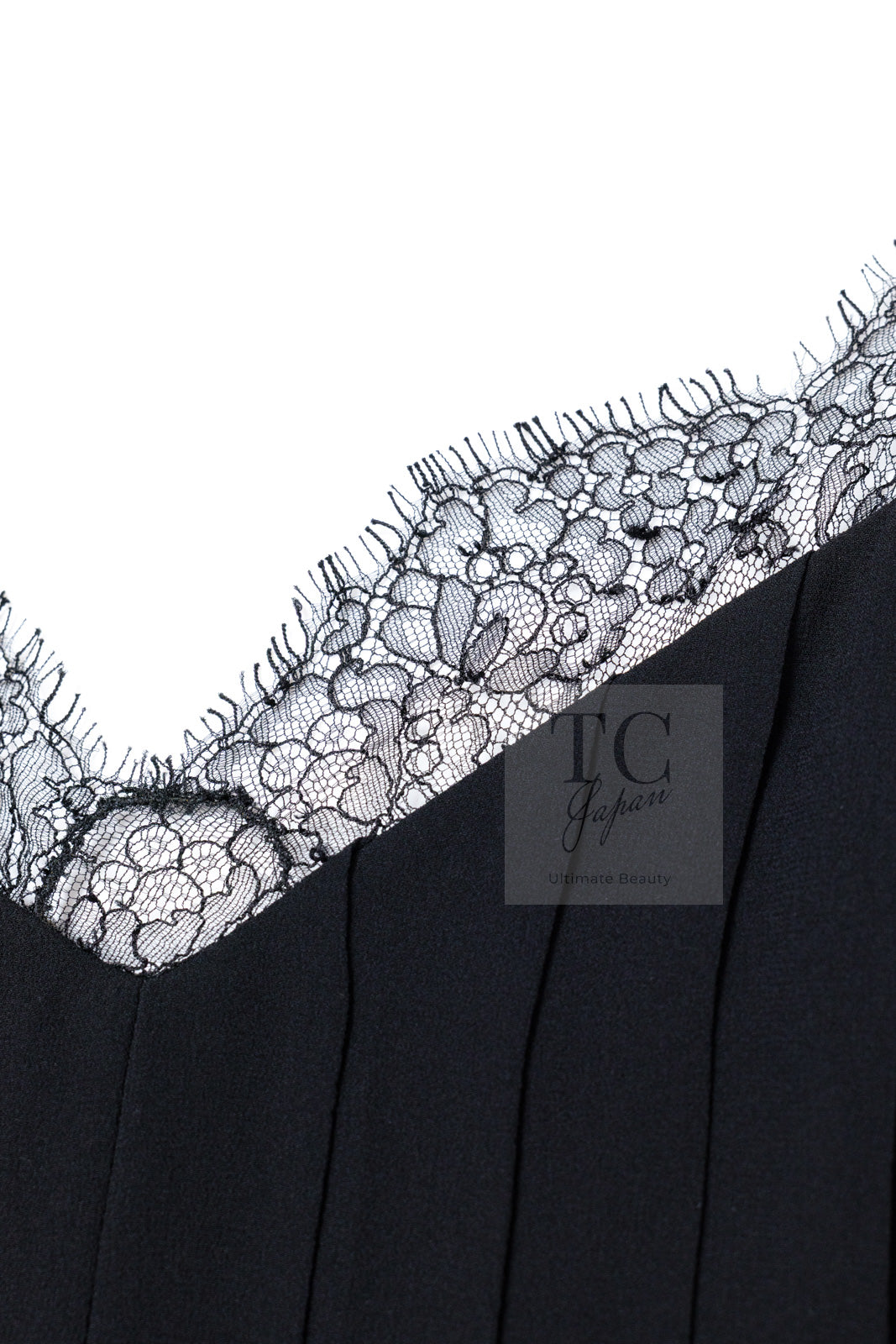 CHANEL 16PF Black Silk Lace Slip Long Dress 34 シャネル ブラック シルク レース スリップ ロング ドレス ワンピース 即発