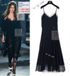CHANEL 16PF Black Silk Lace Slip Long Dress 34 シャネル ブラック シルク レース スリップ ロング ドレス ワンピース 即発