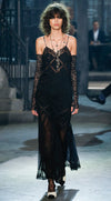 CHANEL 16PF Black Silk Lace Slip Long Dress 34 シャネル ブラック シルク レース スリップ ロング ドレス ワンピース 即発