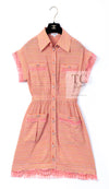 CHANEL 19S Orange Stripe Silk Dress 38 シャネル オレンジ ストライプ シルク ワンピース 即発