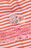 CHANEL 19S Orange Stripe Silk Dress 38 シャネル オレンジ ストライプ シルク ワンピース 即発