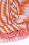 CHANEL 19S Orange Stripe Silk Dress 38 シャネル オレンジ ストライプ シルク ワンピース 即発