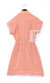CHANEL 19S Orange Stripe Silk Dress 38 シャネル オレンジ ストライプ シルク ワンピース 即発