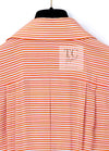 CHANEL 19S Orange Stripe Silk Dress 38 シャネル オレンジ ストライプ シルク ワンピース 即発