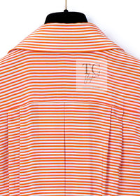 CHANEL 19S Orange Stripe Silk Dress 38 シャネル オレンジ ストライプ シルク ワンピース 即発