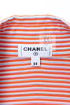 CHANEL 19S Orange Stripe Silk Dress 38 シャネル オレンジ ストライプ シルク ワンピース 即発