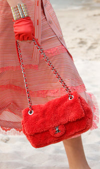 CHANEL 19S Orange Stripe Silk Dress 38 シャネル オレンジ ストライプ シルク ワンピース 即発