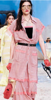 CHANEL 19S Orange Stripe Silk Dress 38 シャネル オレンジ ストライプ シルク ワンピース 即発