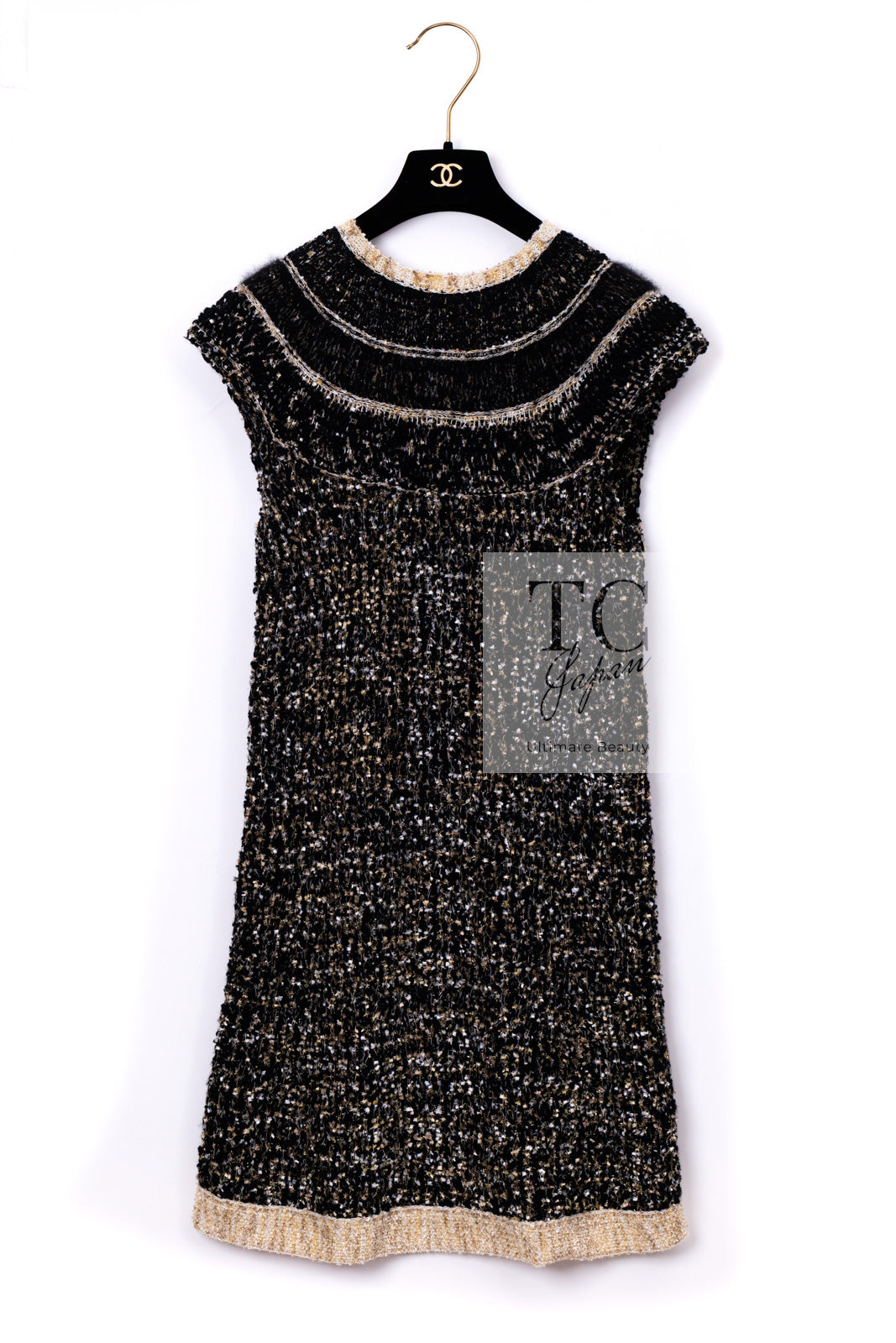CHANEL ストライプ ノースリーブ ワンピース acil_862303