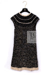 CHANEL 19PF Black Gold Wool Knit Dress 38 シャネル ブラック ゴールド ウール ニット ワンピース 即発