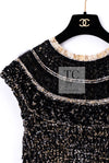CHANEL 19PF Black Gold Wool Knit Dress 38 シャネル ブラック ゴールド ウール ニット ワンピース 即発