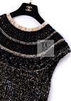 CHANEL 19PF Black Gold Wool Knit Dress 38 シャネル ブラック ゴールド ウール ニット ワンピース 即発