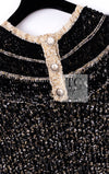 CHANEL 19PF Black Gold Wool Knit Dress 38 シャネル ブラック ゴールド ウール ニット ワンピース 即発
