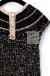 CHANEL 19PF Black Gold Wool Knit Dress 38 シャネル ブラック ゴールド ウール ニット ワンピース 即発