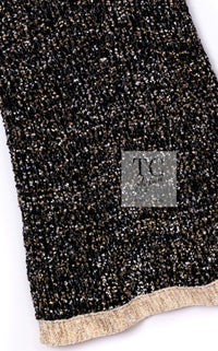 CHANEL 19PF Black Gold Wool Knit Dress 38 シャネル ブラック ゴールド ウール ニット ワンピース 即発