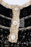 CHANEL 19PF Black Gold Wool Knit Dress 38 シャネル ブラック ゴールド ウール ニット ワンピース 即発