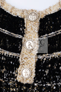 CHANEL 19PF Black Gold Wool Knit Dress 38 シャネル ブラック ゴールド ウール ニット ワンピース 即発