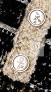 CHANEL 19PF Black Gold Wool Knit Dress 38 シャネル ブラック ゴールド ウール ニット ワンピース 即発