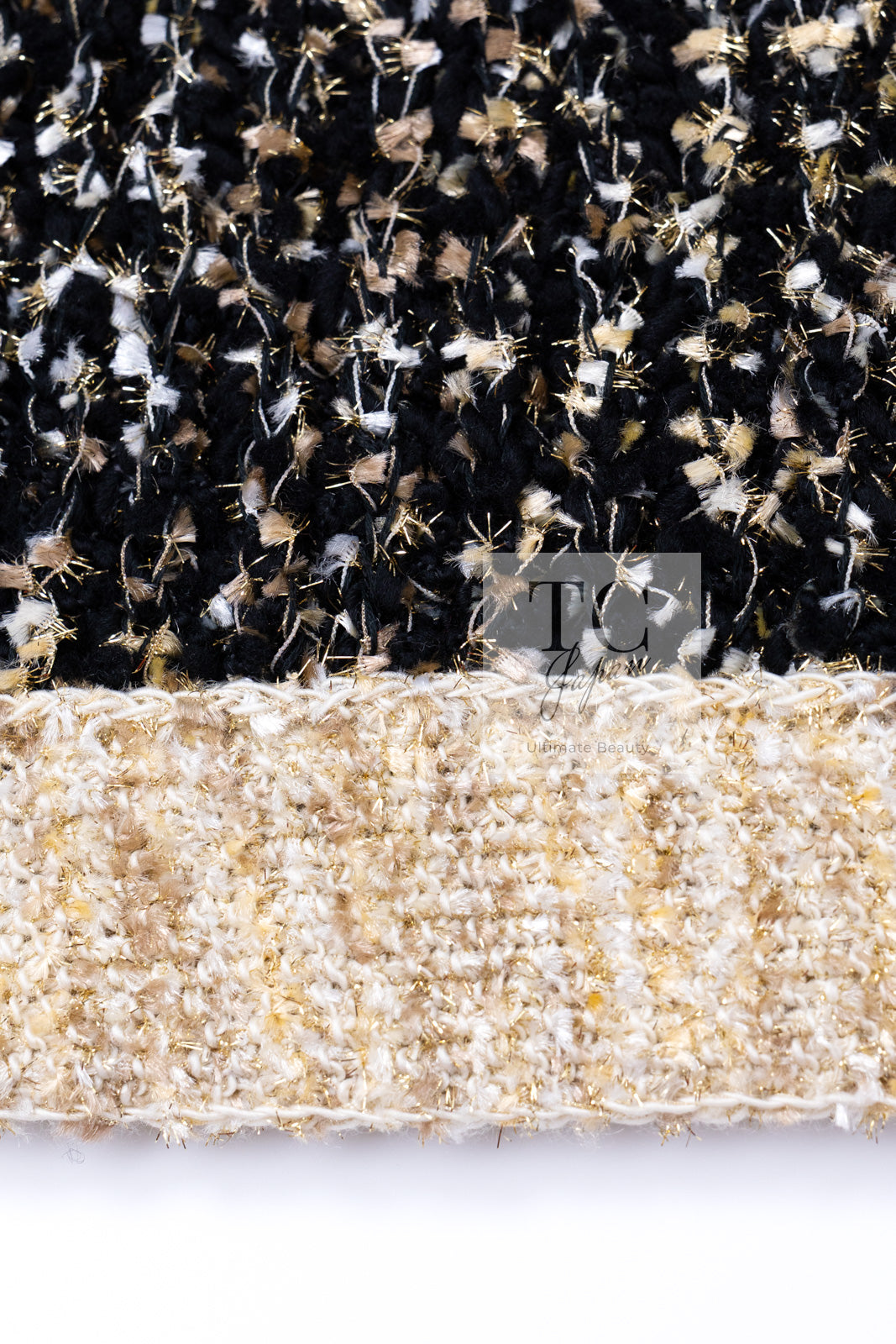 CHANEL 19PF Black Gold Wool Knit Dress 38 シャネル ブラック ゴールド ウール ニット ワンピース 即発