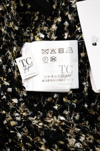 CHANEL 19PF Black Gold Wool Knit Dress 38 シャネル ブラック ゴールド ウール ニット ワンピース 即発