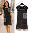 CHANEL 19PF Black Gold Wool Knit Dress 38 シャネル ブラック ゴールド ウール ニット ワンピース 即発