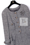 CHANEL 12PF Paris Bombay Black White Metallic Tweed Dress 38 シャネル ブラック ホワイト メタリック ツイード ワンピース 即発