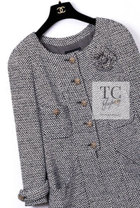 CHANEL 12PF Paris Bombay Black White Metallic Tweed Dress 38 シャネル ブラック ホワイト メタリック ツイード ワンピース 即発