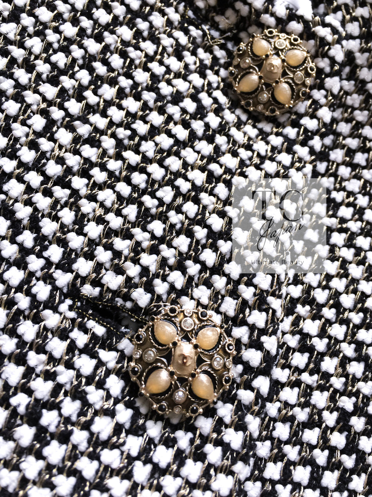 CHANEL 12PF Paris Bombay Black White Metallic Tweed Dress 38 シャネル ブラック ホワイト メタリック ツイード ワンピース 即発