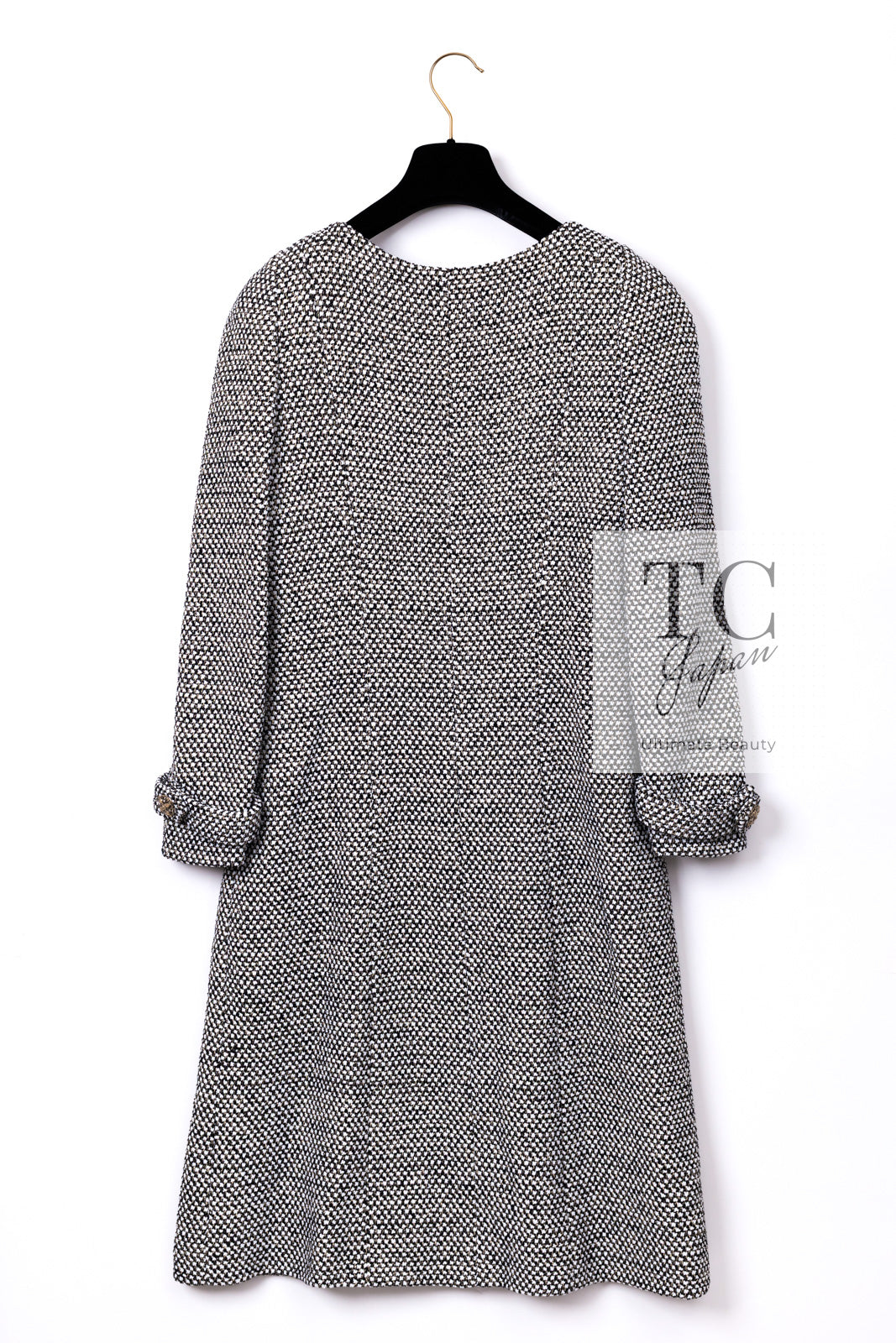 CHANEL 12PF Paris Bombay Black White Metallic Tweed Dress 38 シャネル ブラック ホワイト メタリック ツイード ワンピース 即発