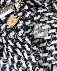 CHANEL 12PF Paris Bombay Black White Metallic Tweed Dress 38 シャネル ブラック ホワイト メタリック ツイード ワンピース 即発