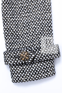 CHANEL 12PF Paris Bombay Black White Metallic Tweed Dress 38 シャネル ブラック ホワイト メタリック ツイード ワンピース 即発