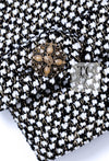 CHANEL 12PF Paris Bombay Black White Metallic Tweed Dress 38 シャネル ブラック ホワイト メタリック ツイード ワンピース 即発