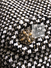 CHANEL 12PF Paris Bombay Black White Metallic Tweed Dress 38 シャネル ブラック ホワイト メタリック ツイード ワンピース 即発