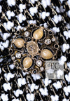 CHANEL 12PF Paris Bombay Black White Metallic Tweed Dress 38 シャネル ブラック ホワイト メタリック ツイード ワンピース 即発