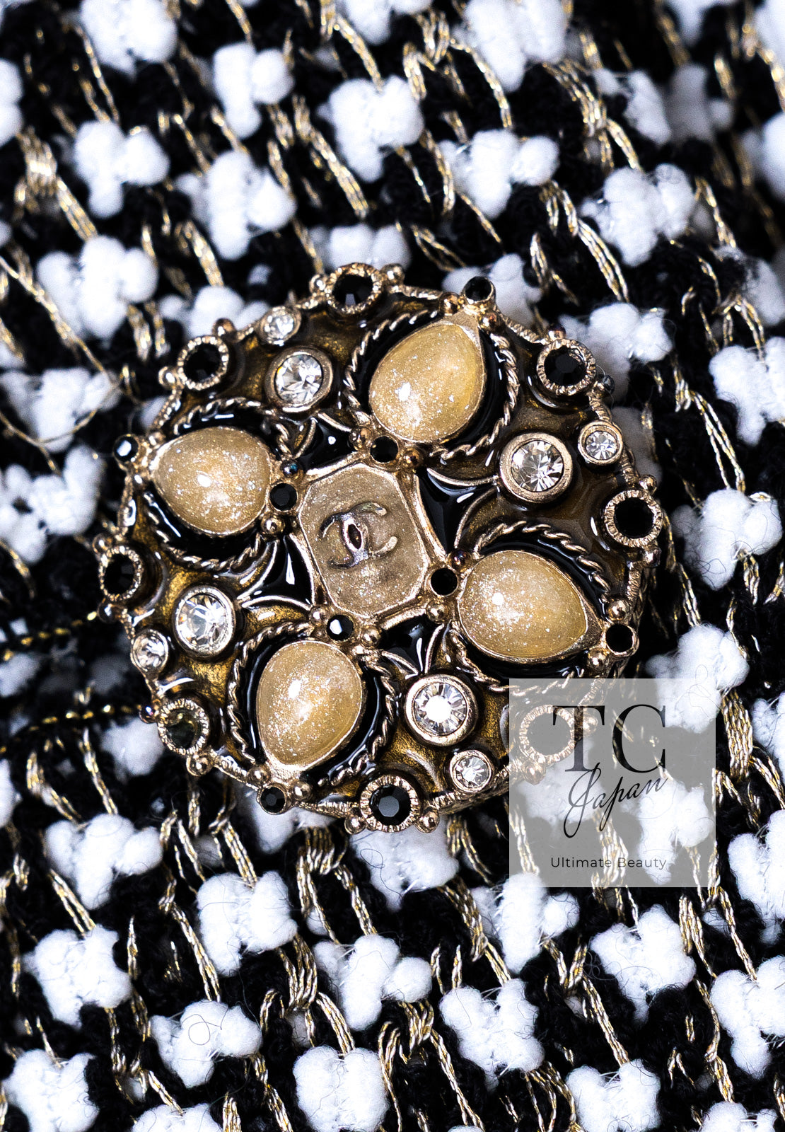 CHANEL 12PF Paris Bombay Black White Metallic Tweed Dress 38 シャネル ブラック ホワイト メタリック ツイード ワンピース 即発