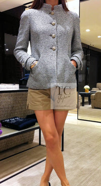 CHANEL 12PF Paris Bombay Black White Metallic Tweed Dress 38 シャネル ブラック ホワイト メタリック ツイード ワンピース