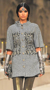 CHANEL 12PF Paris Bombay Black White Metallic Tweed Dress 38 シャネル ブラック ホワイト メタリック ツイード ワンピース