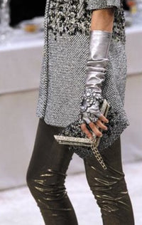 CHANEL 12PF Paris Bombay Black White Metallic Tweed Dress 38 シャネル ブラック ホワイト メタリック ツイード ワンピース
