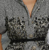 CHANEL 12PF Paris Bombay Black White Metallic Tweed Dress 38 シャネル ブラック ホワイト メタリック ツイード ワンピース