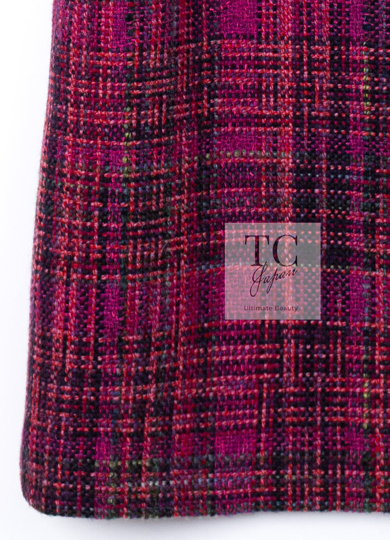 CHANEL 18PA Fuchsia Pink Purple Wool Mohair Tweed Dress 34 36 シャネル フューシャ ピンクパープル ウール モヘア ツイード ワンピース 即発