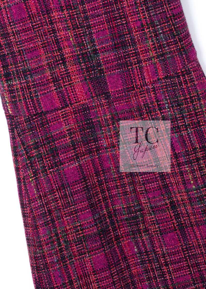 CHANEL 18PA Fuchsia Pink Purple Wool Mohair Tweed Dress 34 36 シャネル フューシャ ピンクパープル ウール モヘア ツイード ワンピース 即発